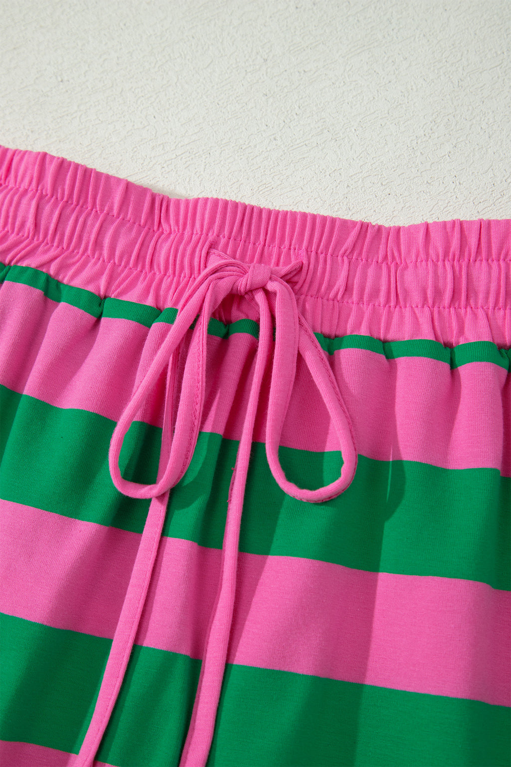 Rose Stripe Dolman Tee Drawstring Skort Athletic 2pcs Set