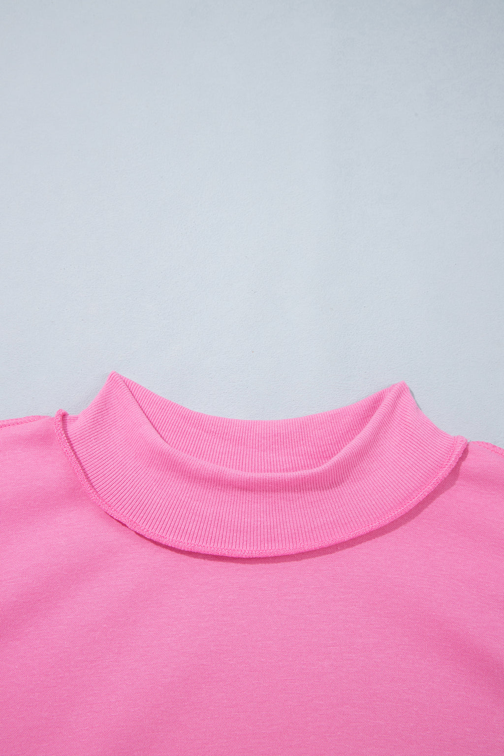 Bright Pink Exposed Seam Detail Reversible Double Wear Plus Size Sweatshirt