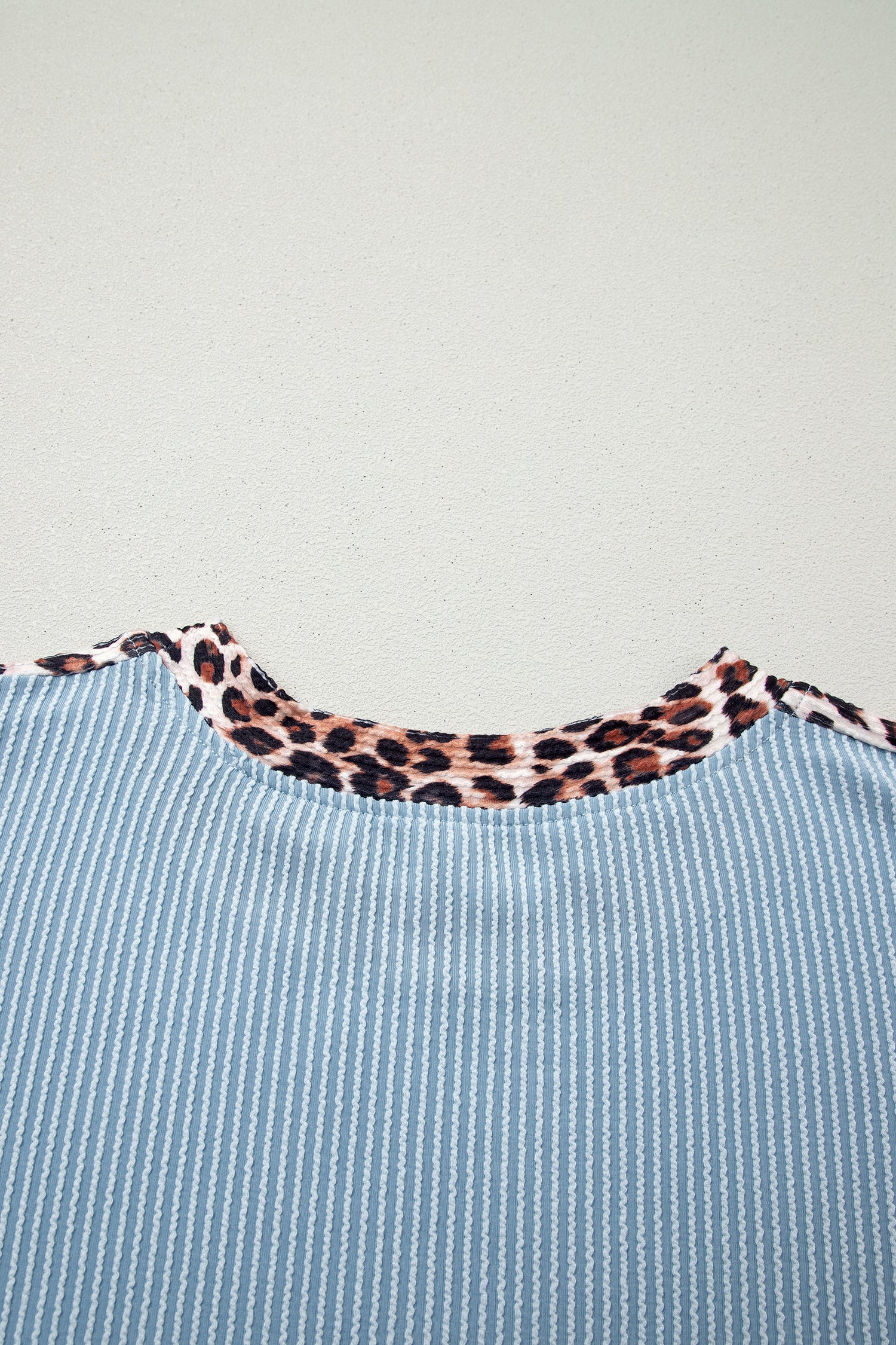 Sachet Pink Leopard Trim Twist Ribbed Short Set
