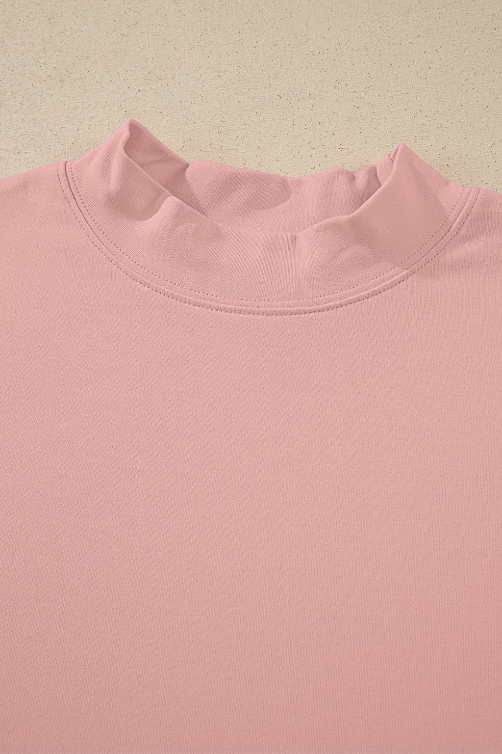 Sachet Pink Solid Color High Neck Oversize Tee