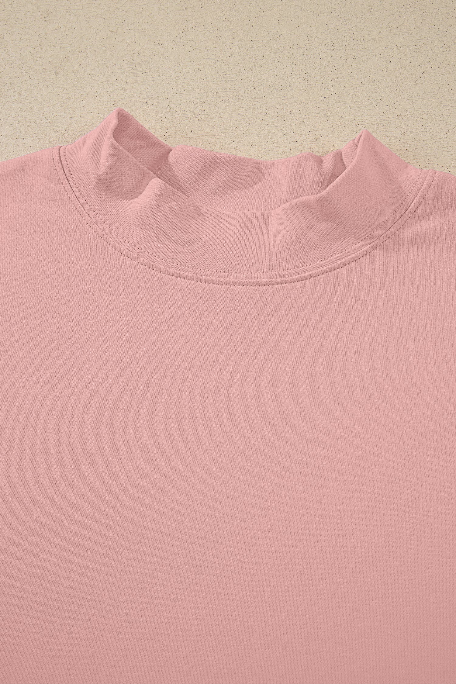 Sachet Pink Solid Color High Neck Oversize Tee