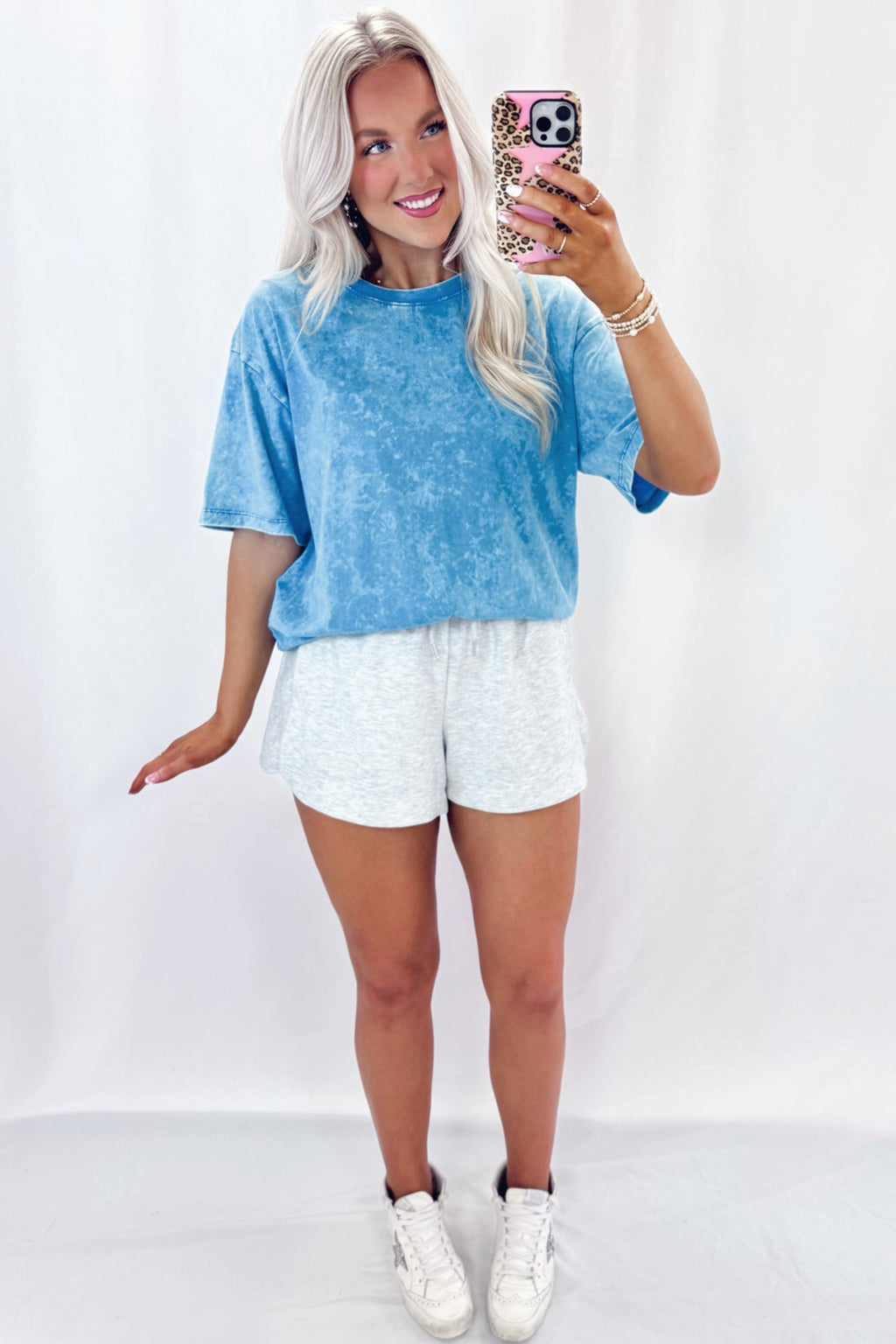 Rose Red Mineral Washed Oversized Tee