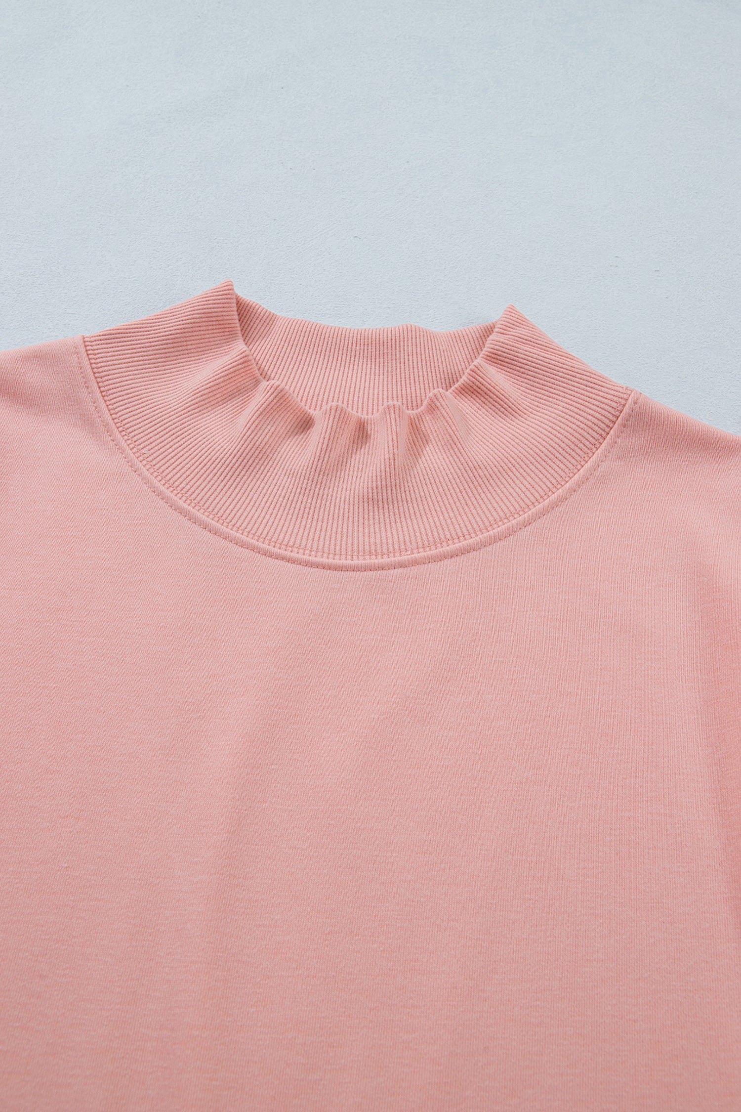 Myosotis Solid Color High Neck Cap Sleeve Loose Top
