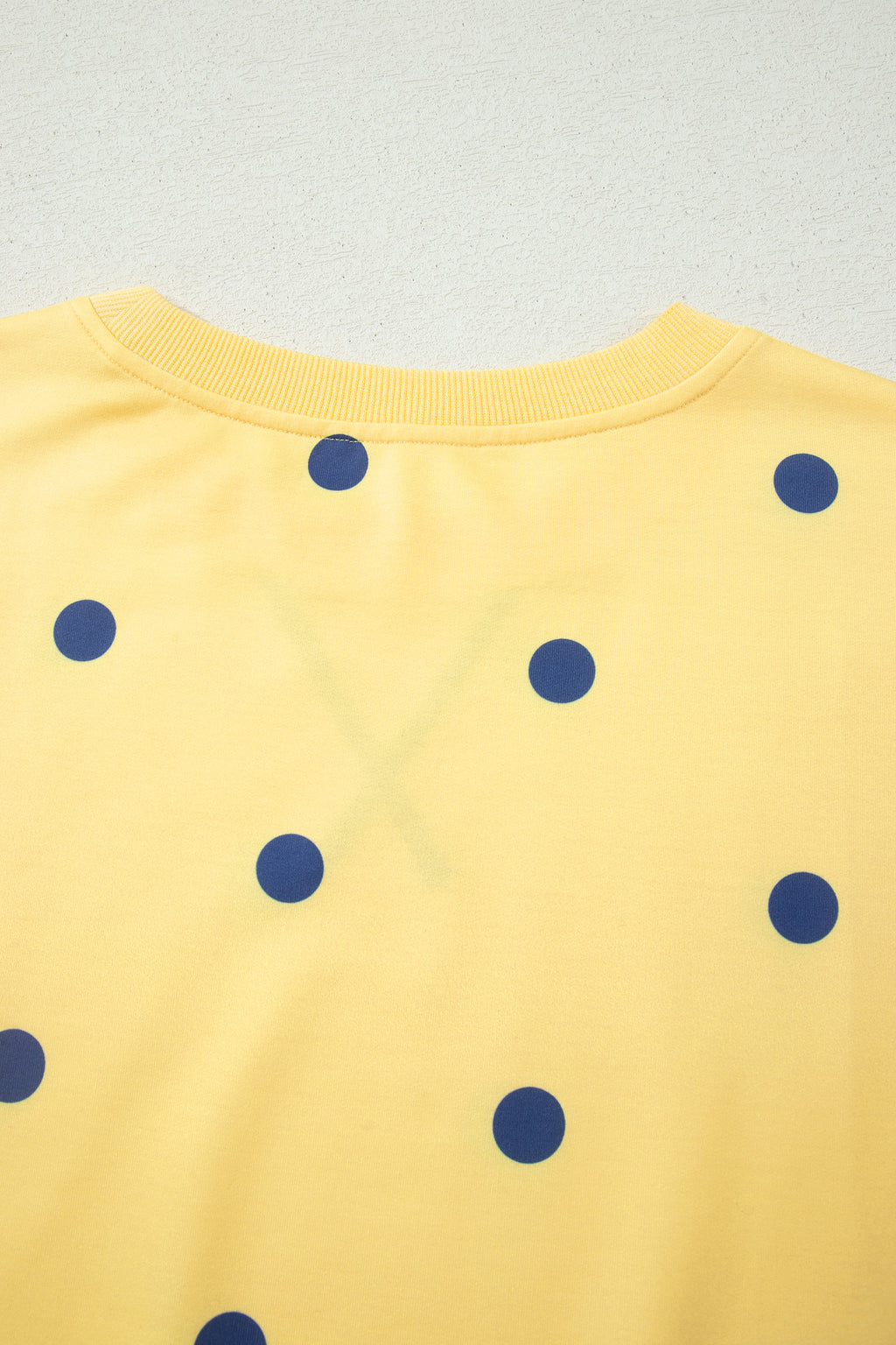 Sky Blue Polka Dot Print Crossed Seam Detail Oversize Tee