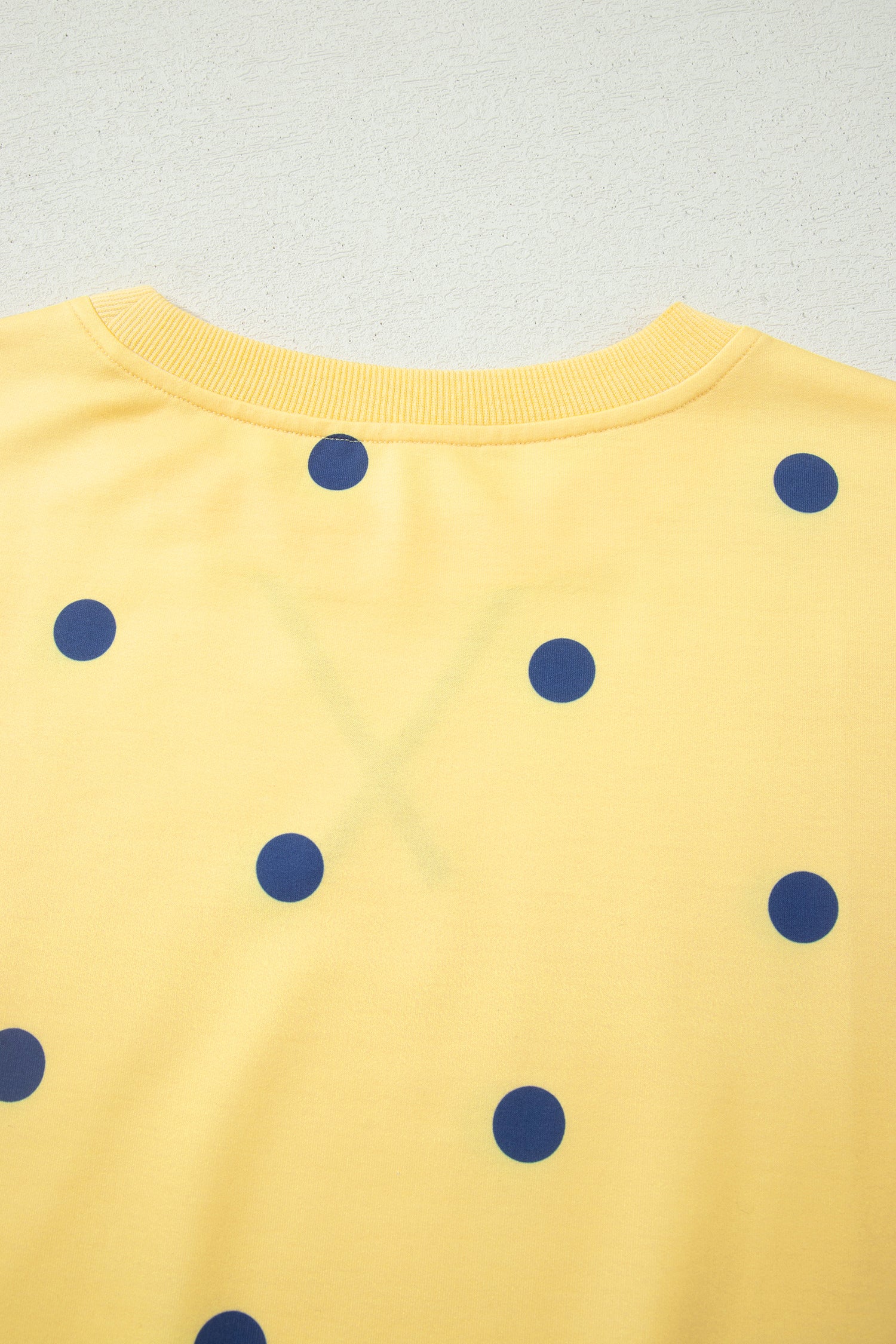 Sky Blue Polka Dot Print Crossed Seam Detail Oversize Tee
