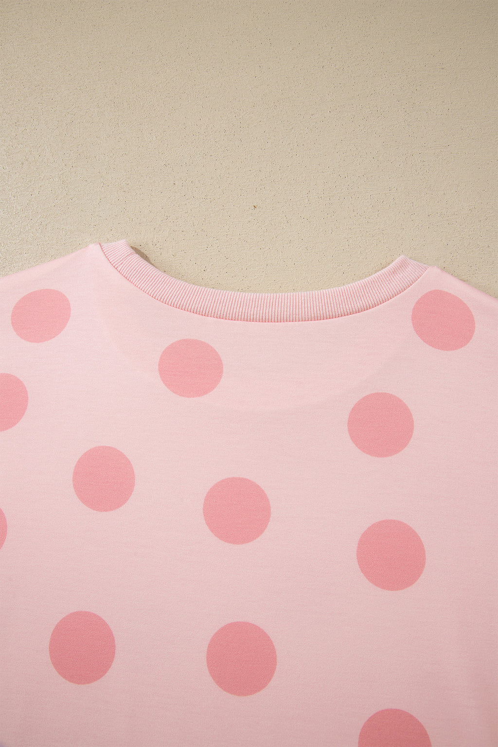 Sky Blue Polka Dot Print Loose Tee Drawstring Elastic Waist Short Set