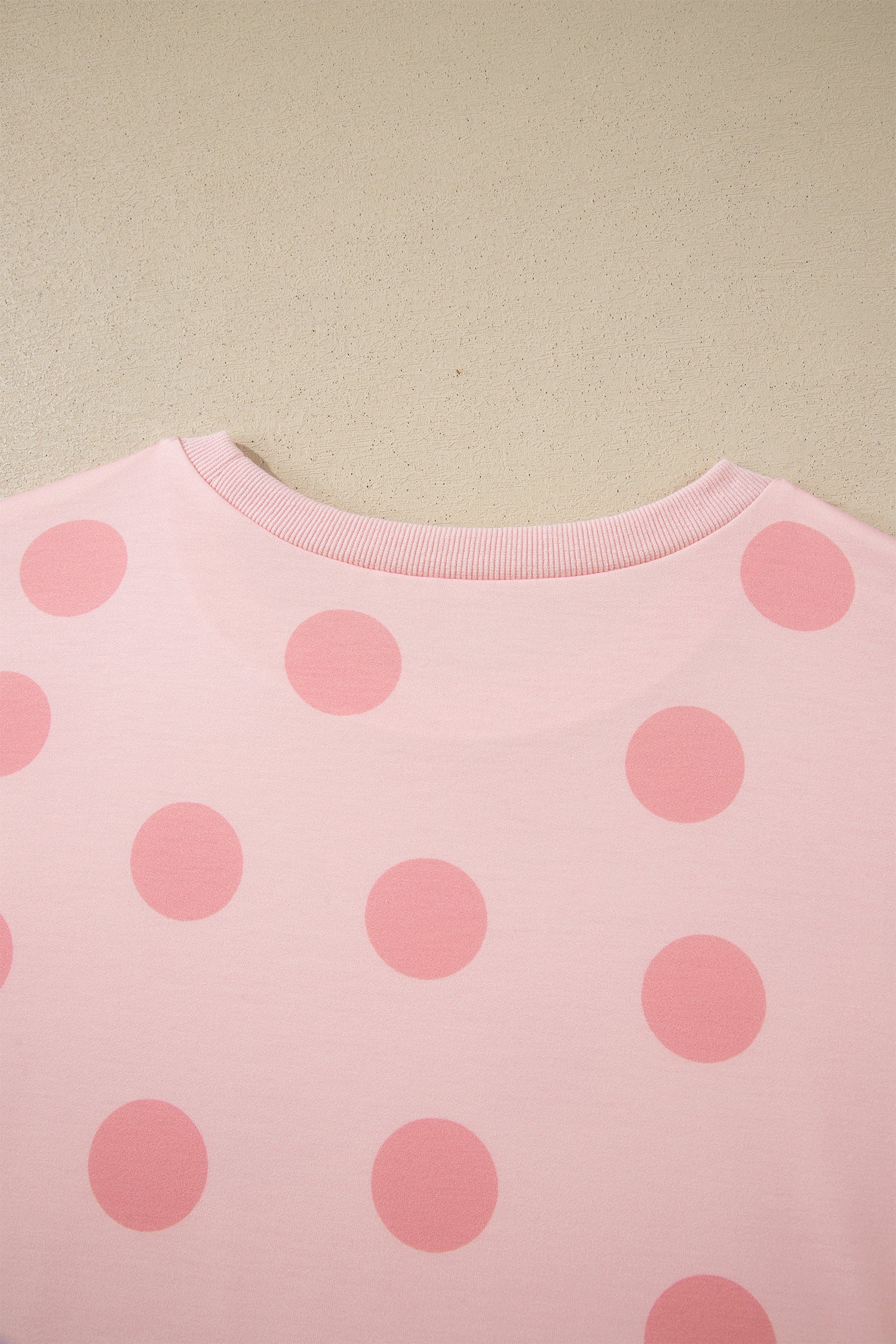 Sky Blue Polka Dot Print Loose Tee Drawstring Elastic Waist Short Set