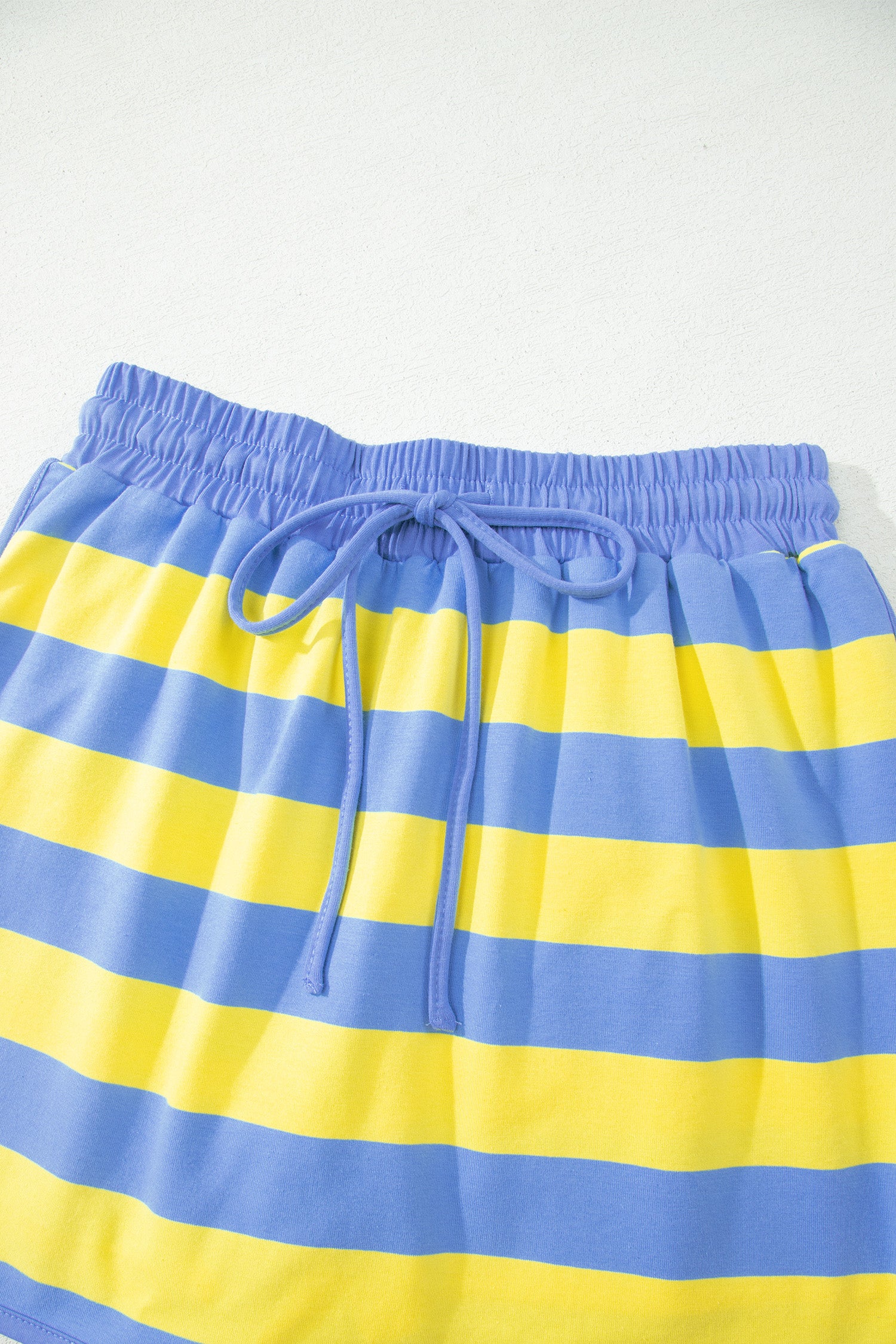 Rose Stripe Dolman Tee Drawstring Skort Athletic 2pcs Set
