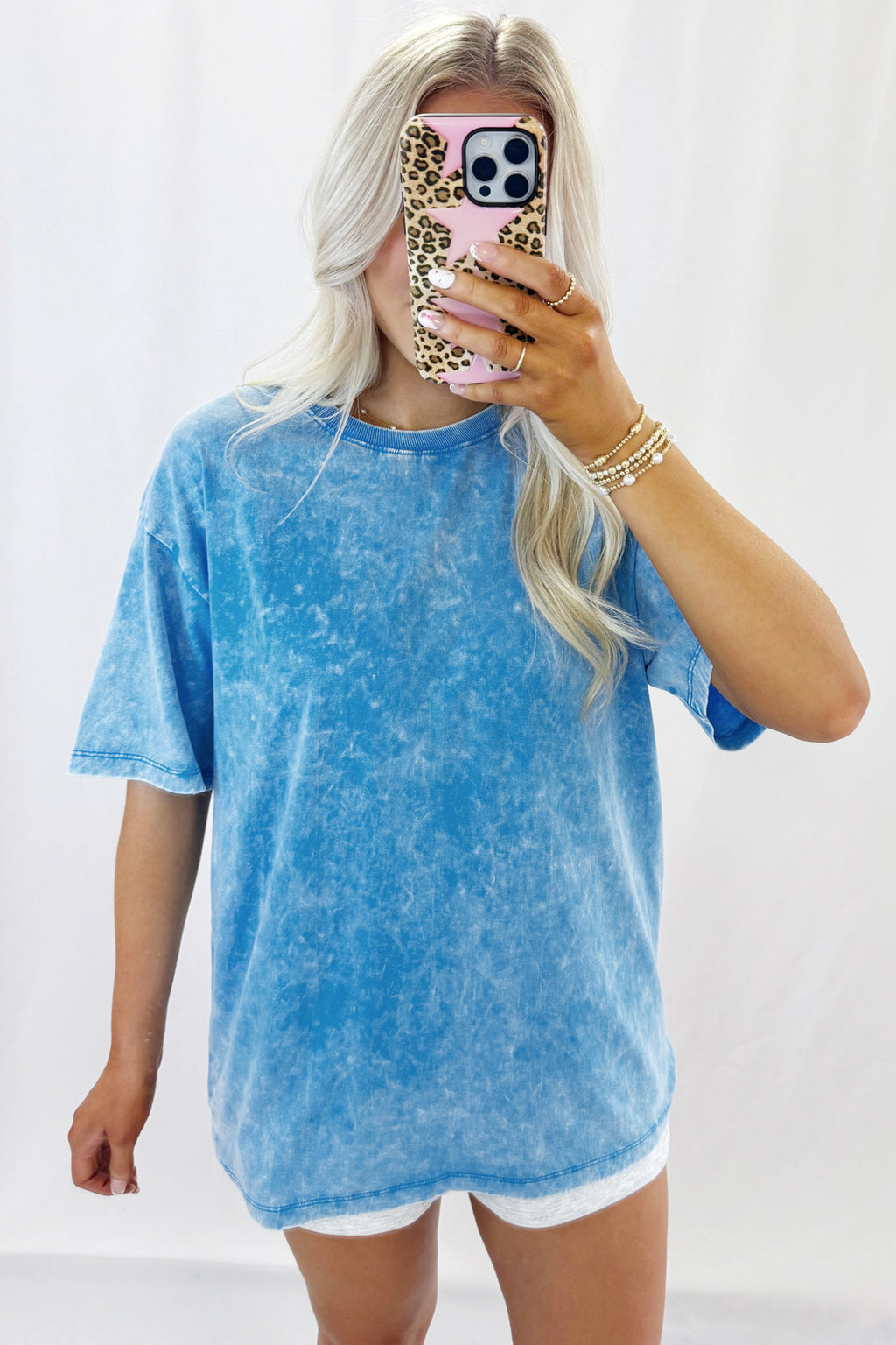 Rose Red Mineral Washed Oversized Tee