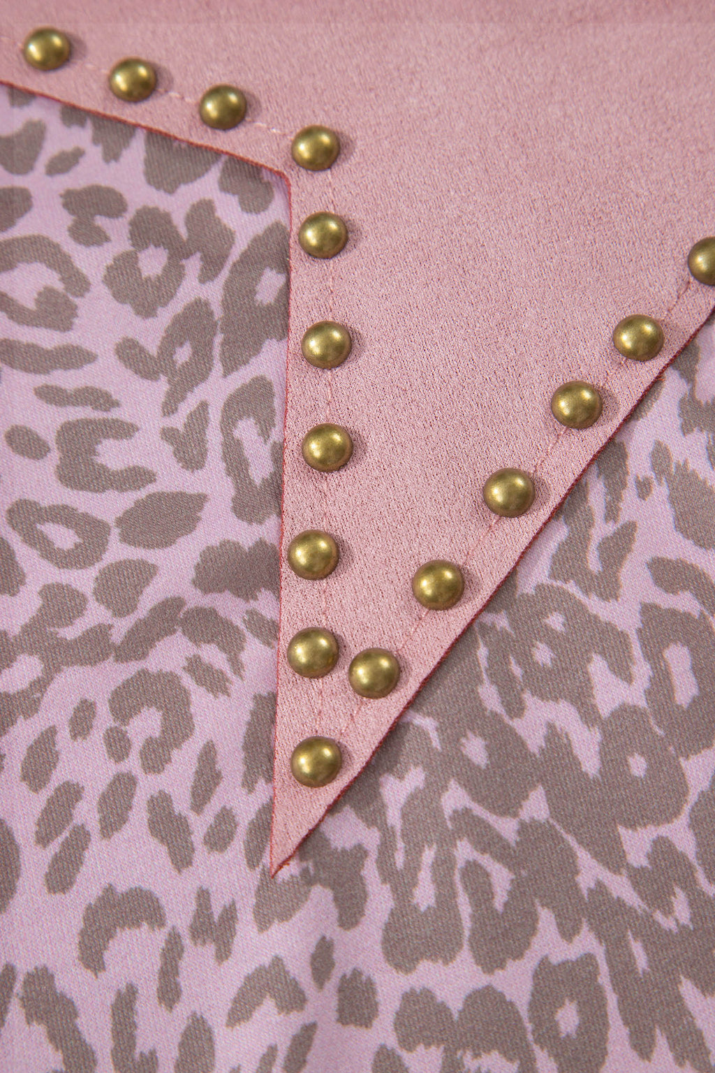 Khaki Leopard Retro Studded Star Patch Loose Tee