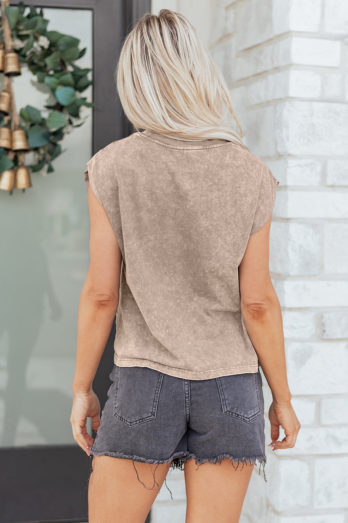 Sleet Cowboy & Beer Western Graphic Mineral Wash Tank Top