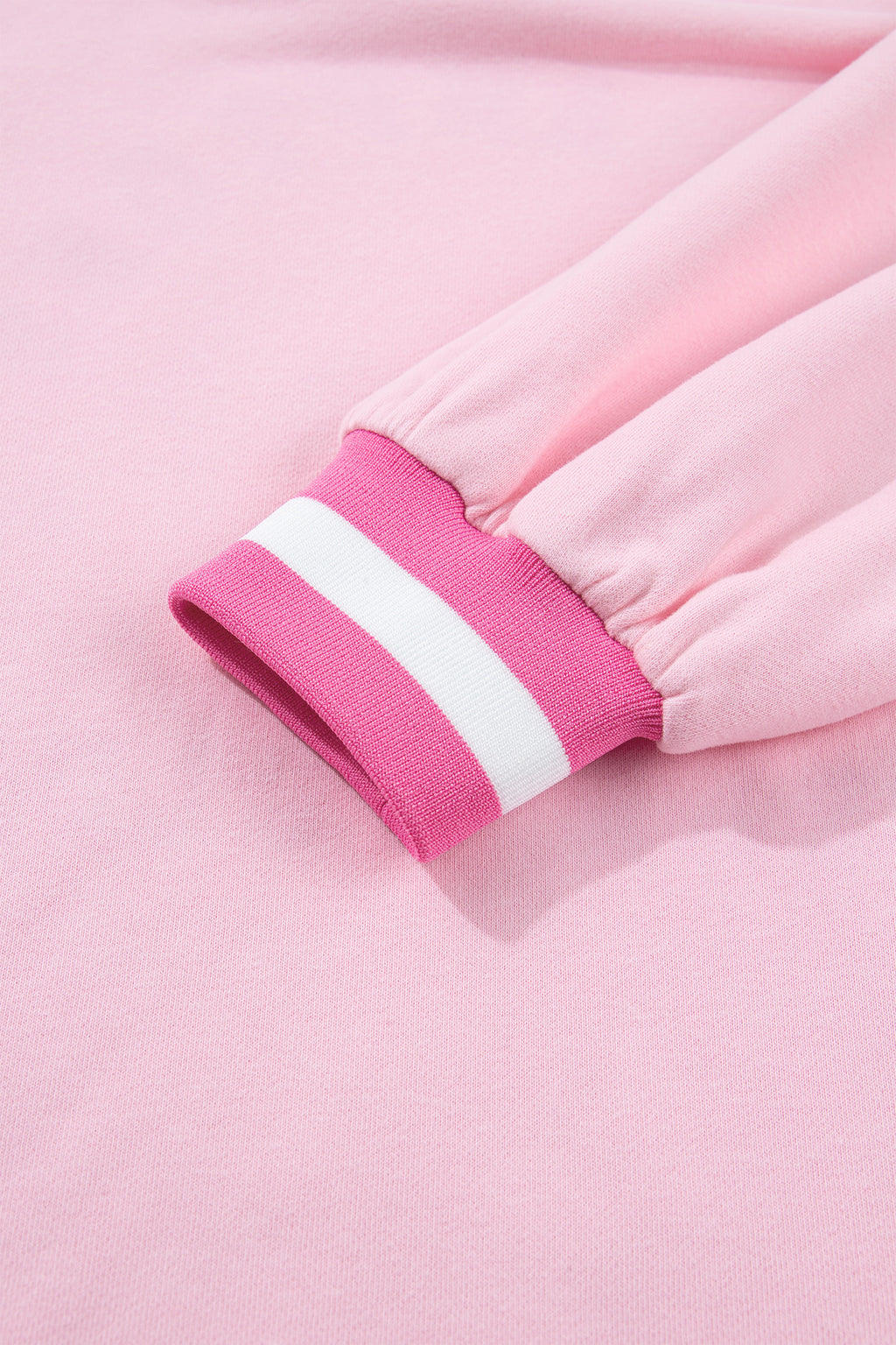 Pink Embroidered Tennis Club Crew Neck Pullover Sweatshirt