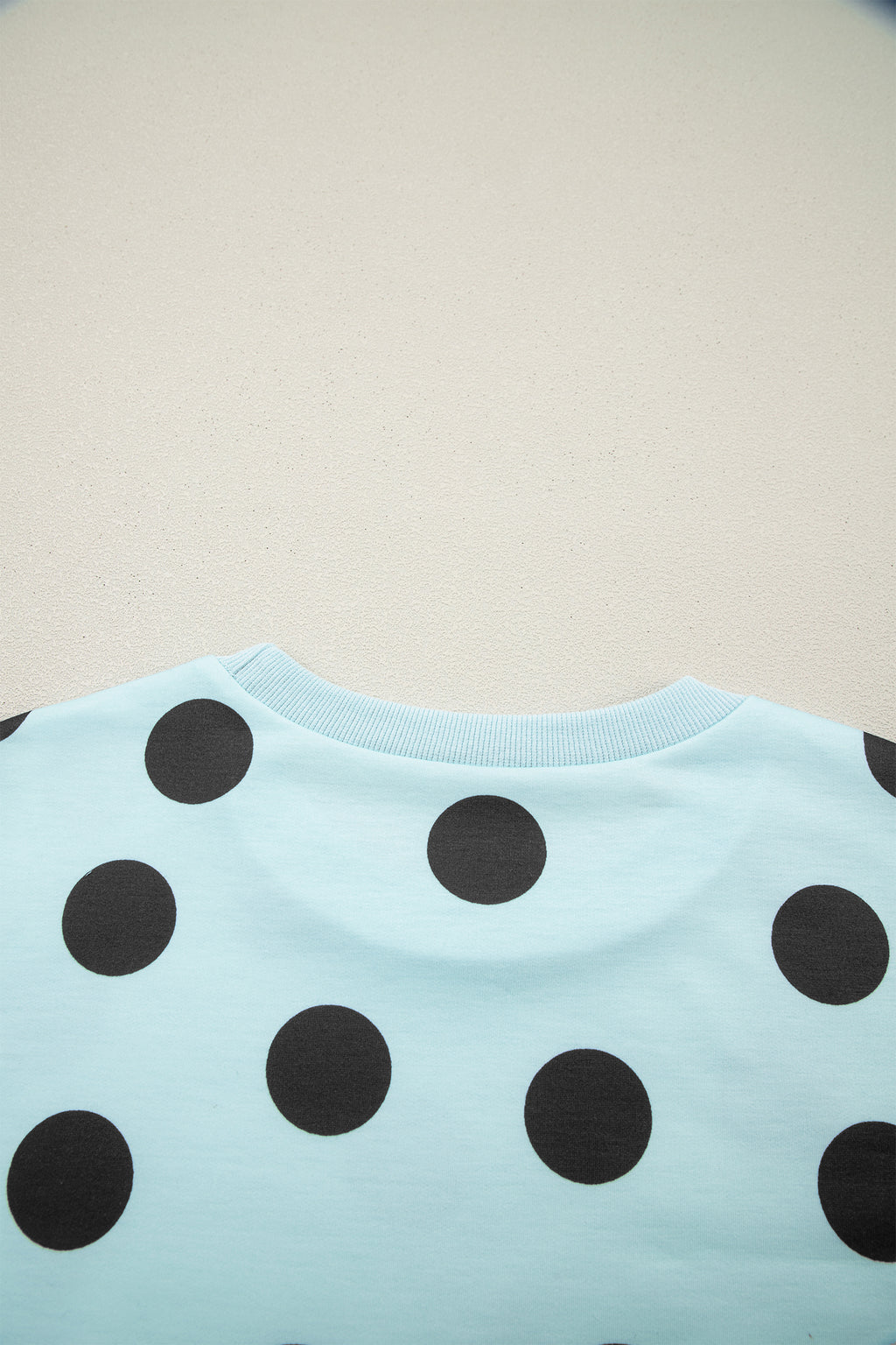 White Polka Dot Short Sleeve Top Casual Skort 2pcs Outfit