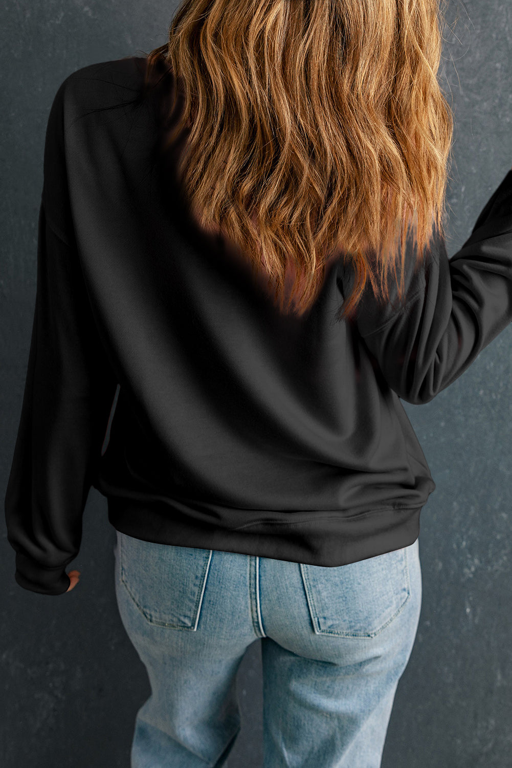 Rose Red Solid Classic Crewneck Pullover Sweatshirt