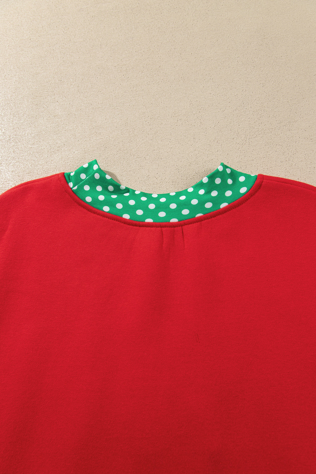 Tomato Red Casual Polka Dot Patchwork Letter Graphic Plus Size Sweatshirt