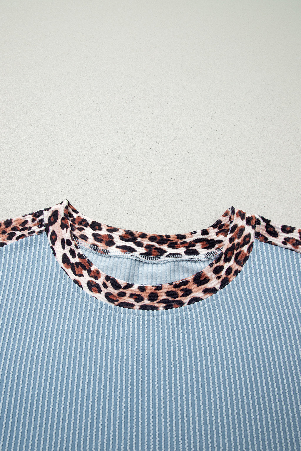 Sachet Pink Leopard Trim Twist Ribbed Short Set