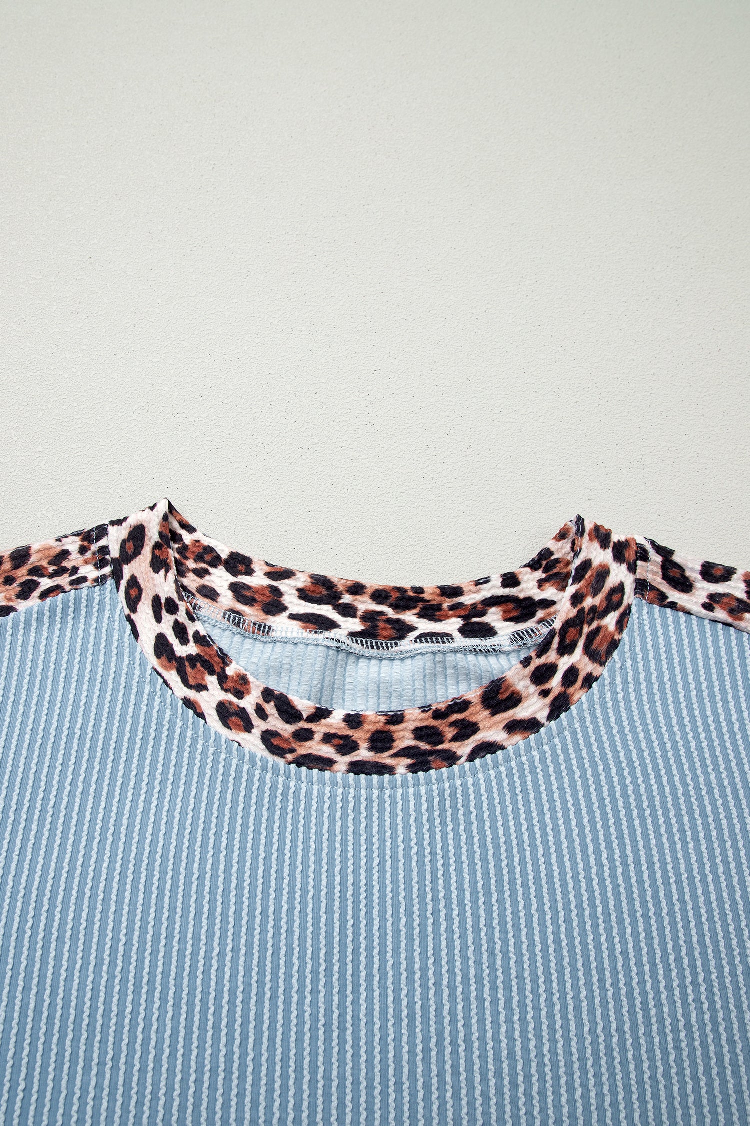 Sachet Pink Leopard Trim Twist Ribbed Short Set