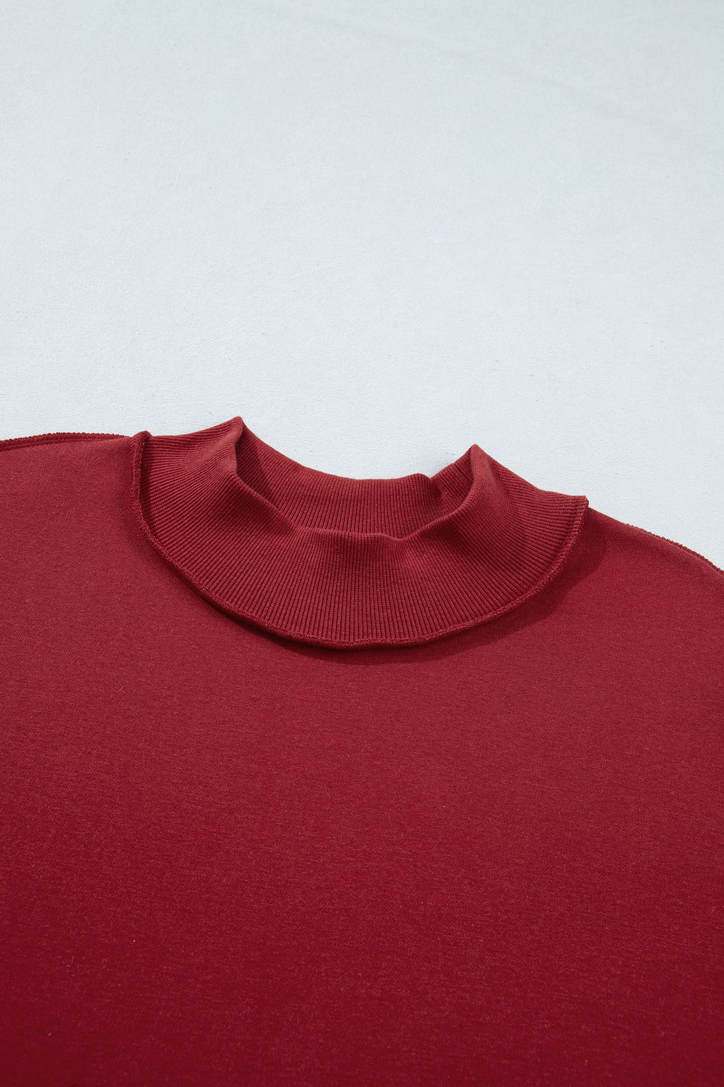 Bright Green Oversize Drop Shoulder Reversible Mock Neck Sweatshirt
