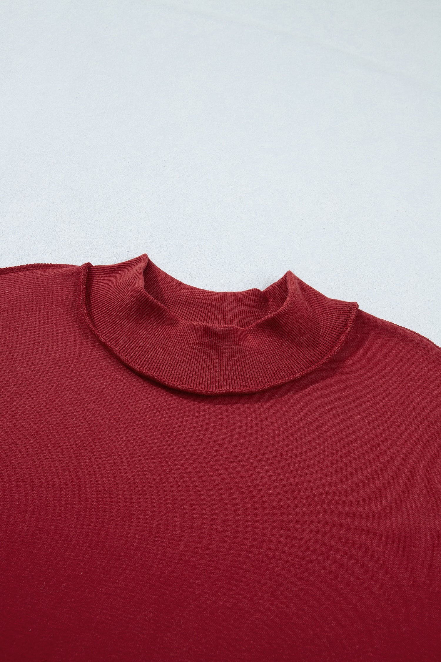 Bright Green Oversize Drop Shoulder Reversible Mock Neck Sweatshirt