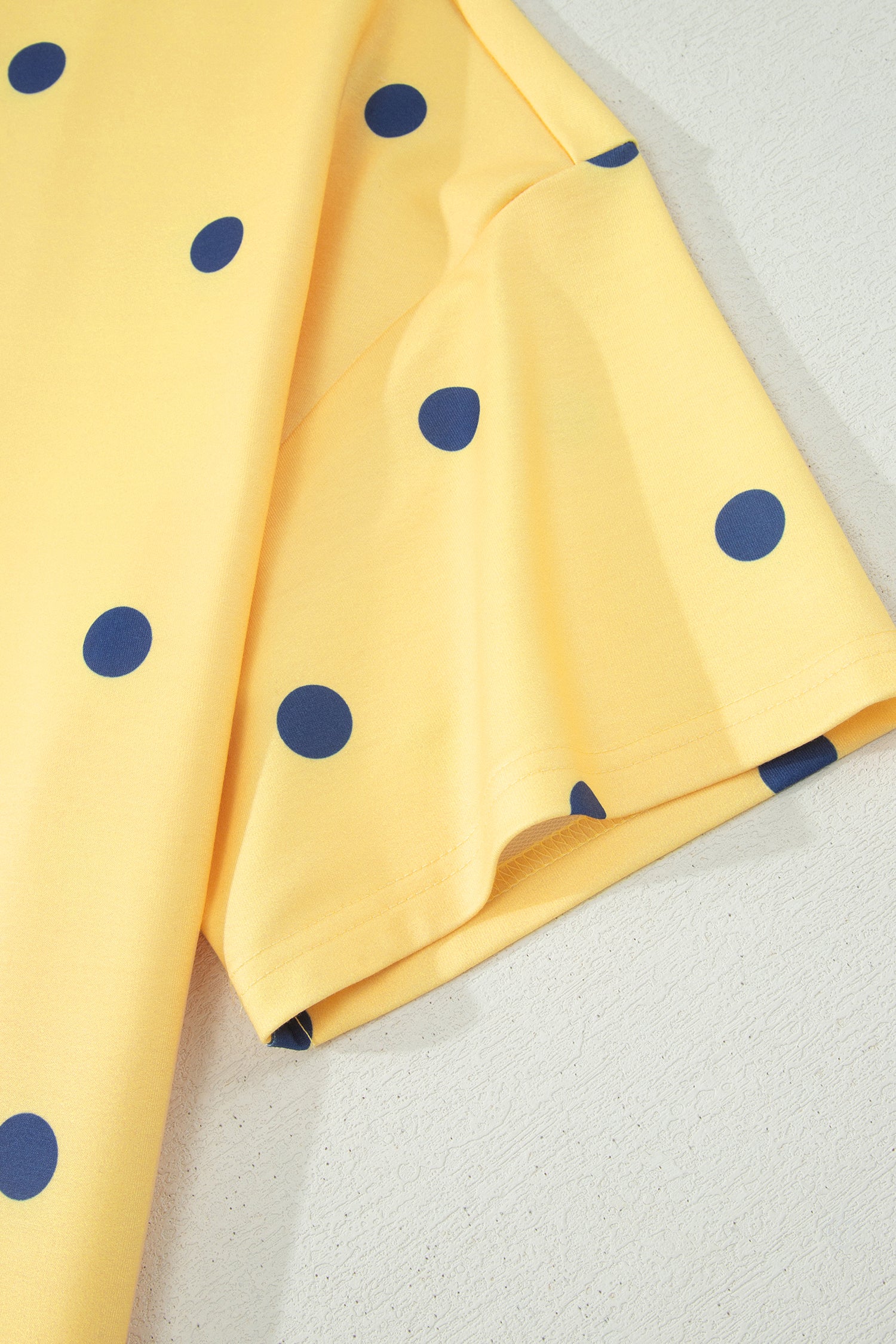 Sky Blue Polka Dot Print Crossed Seam Detail Oversize Tee