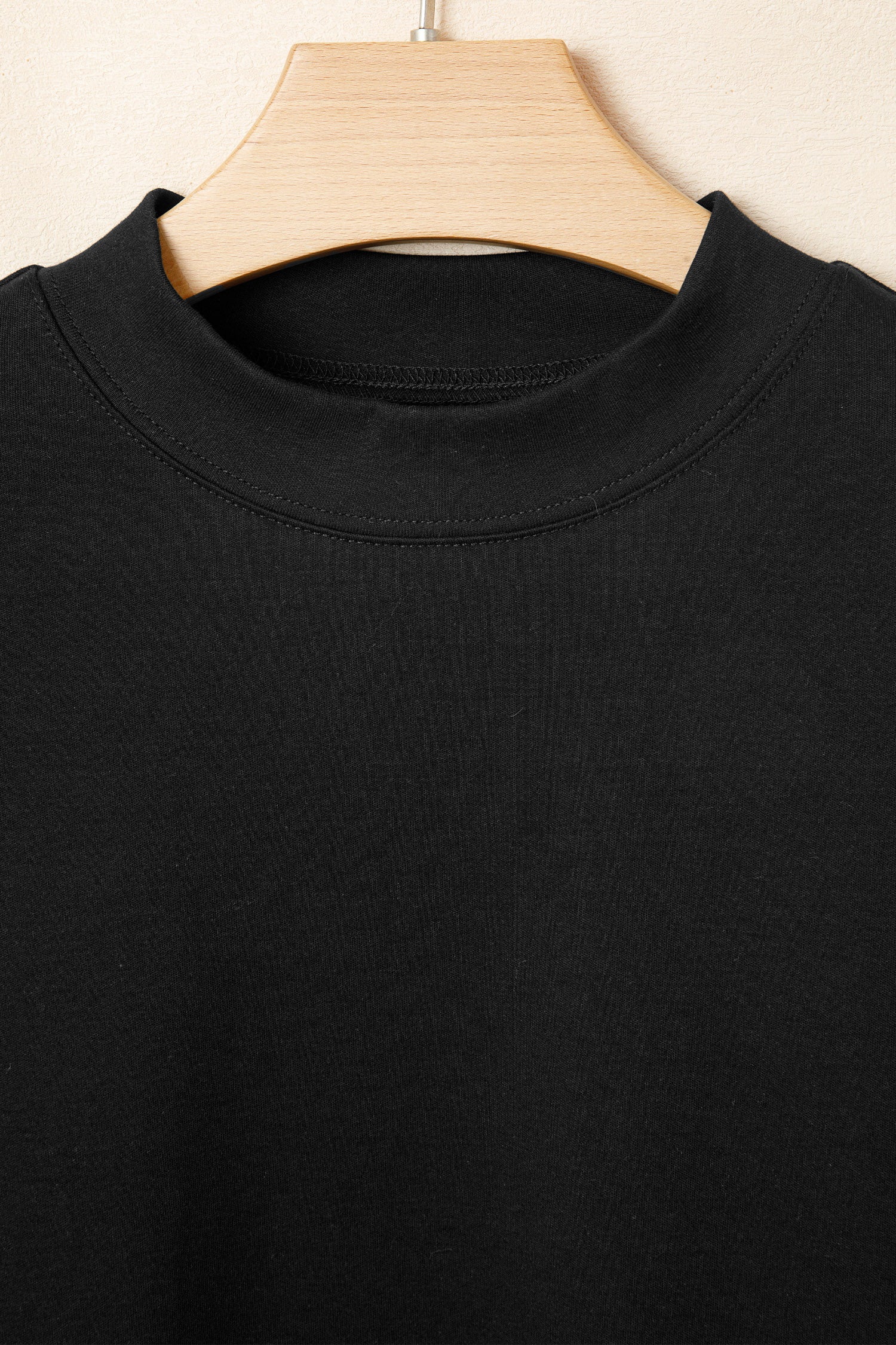 Sachet Pink Solid Color High Neck Oversize Tee