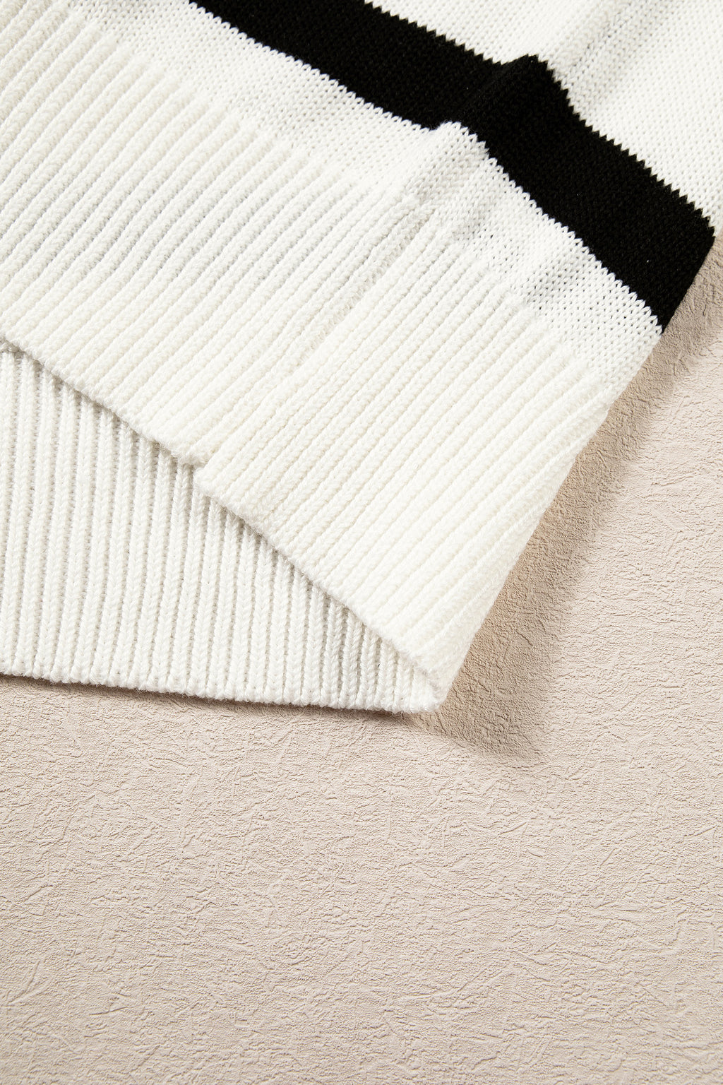 Brown Stripe Knit Western Short Sleeve Sweater