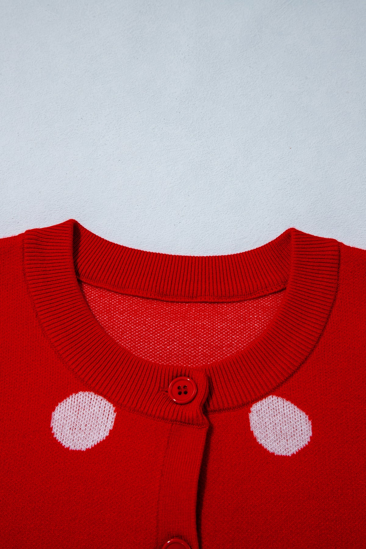 Bluing Casual Polka Dot Button Front Long Sleeve Sweater Cardigan