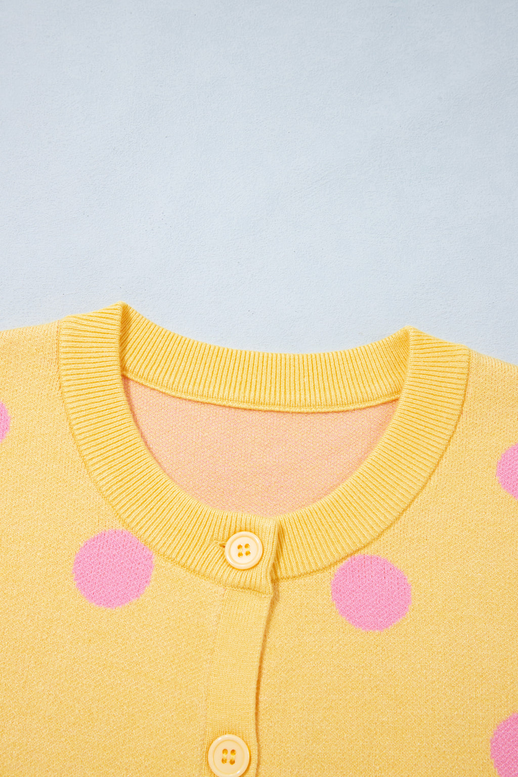 Bluing Casual Polka Dot Button Front Long Sleeve Sweater Cardigan