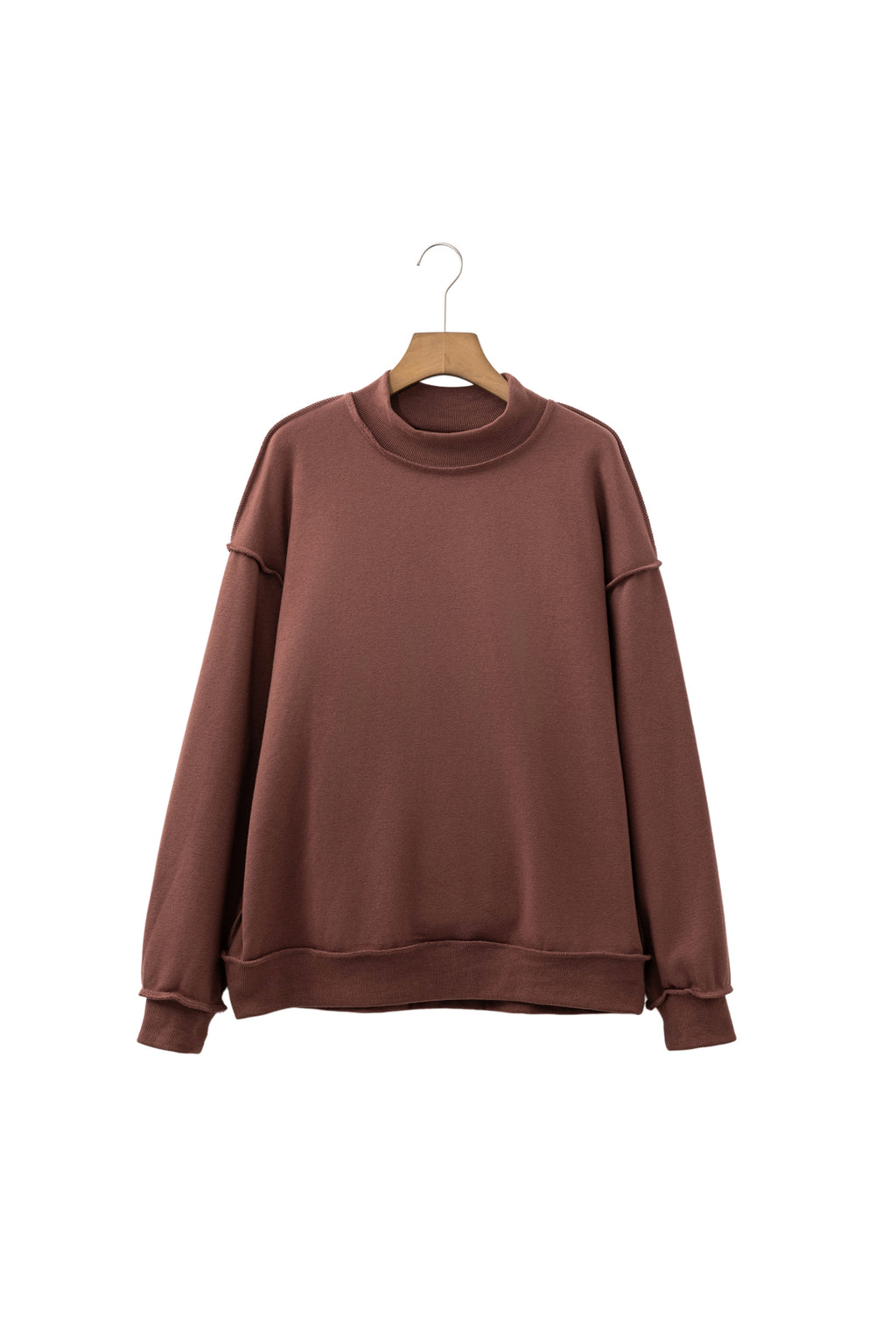 Bright Green Oversize Drop Shoulder Reversible Mock Neck Sweatshirt
