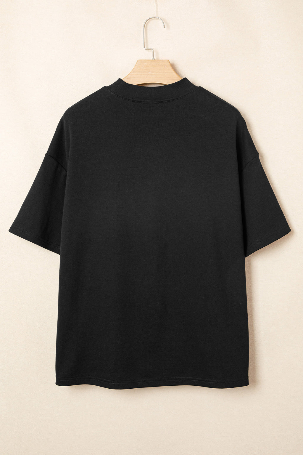 Sachet Pink Solid Color High Neck Oversize Tee