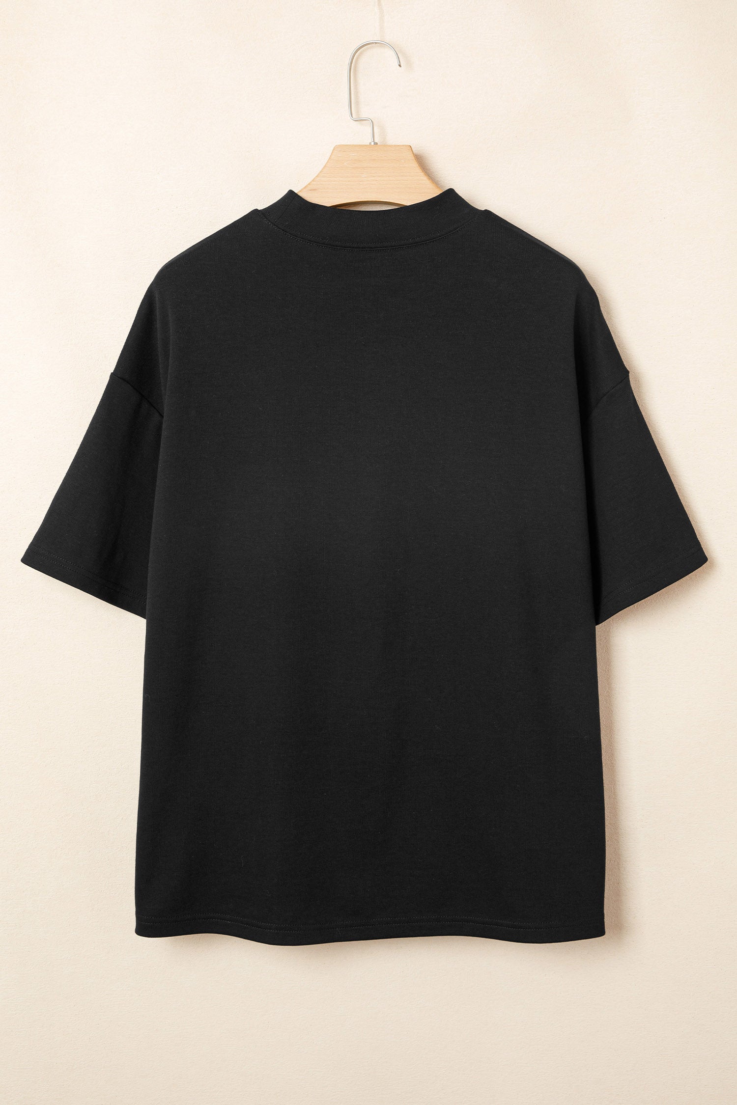 Sachet Pink Solid Color High Neck Oversize Tee