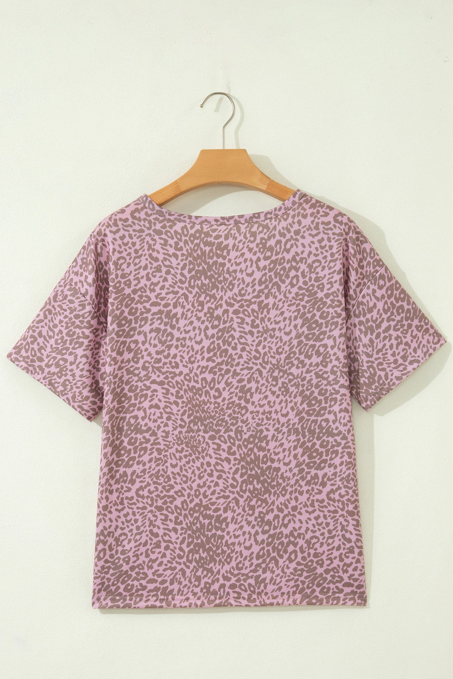 Khaki Leopard Retro Studded Star Patch Loose Tee
