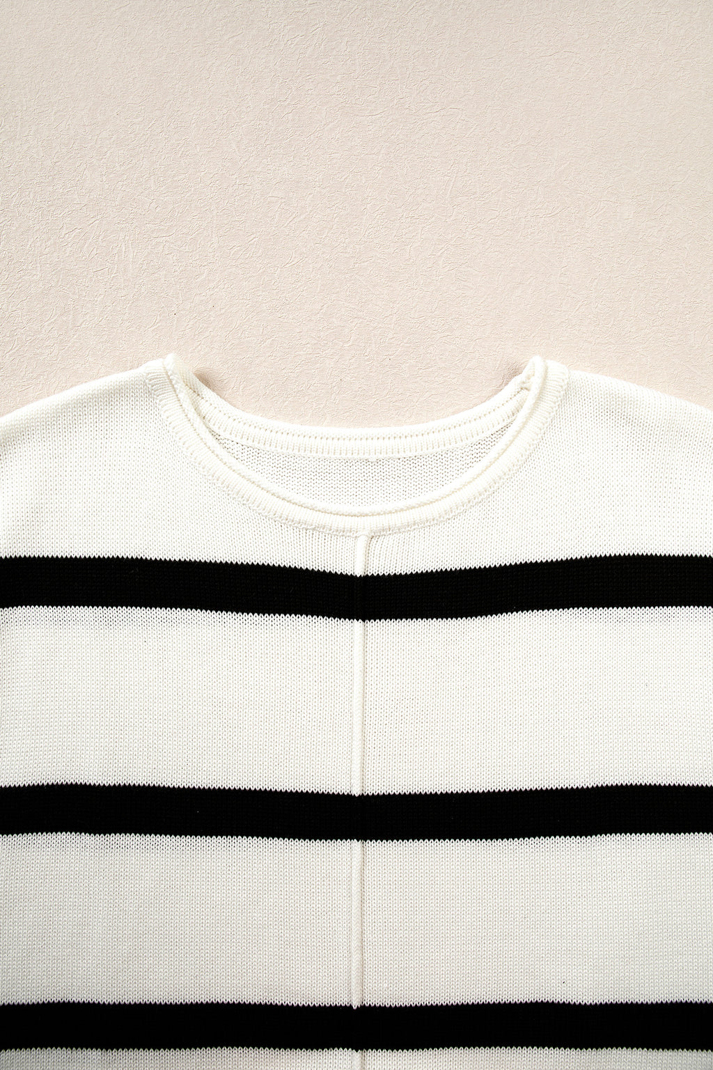 Brown Stripe Knit Western Short Sleeve Sweater