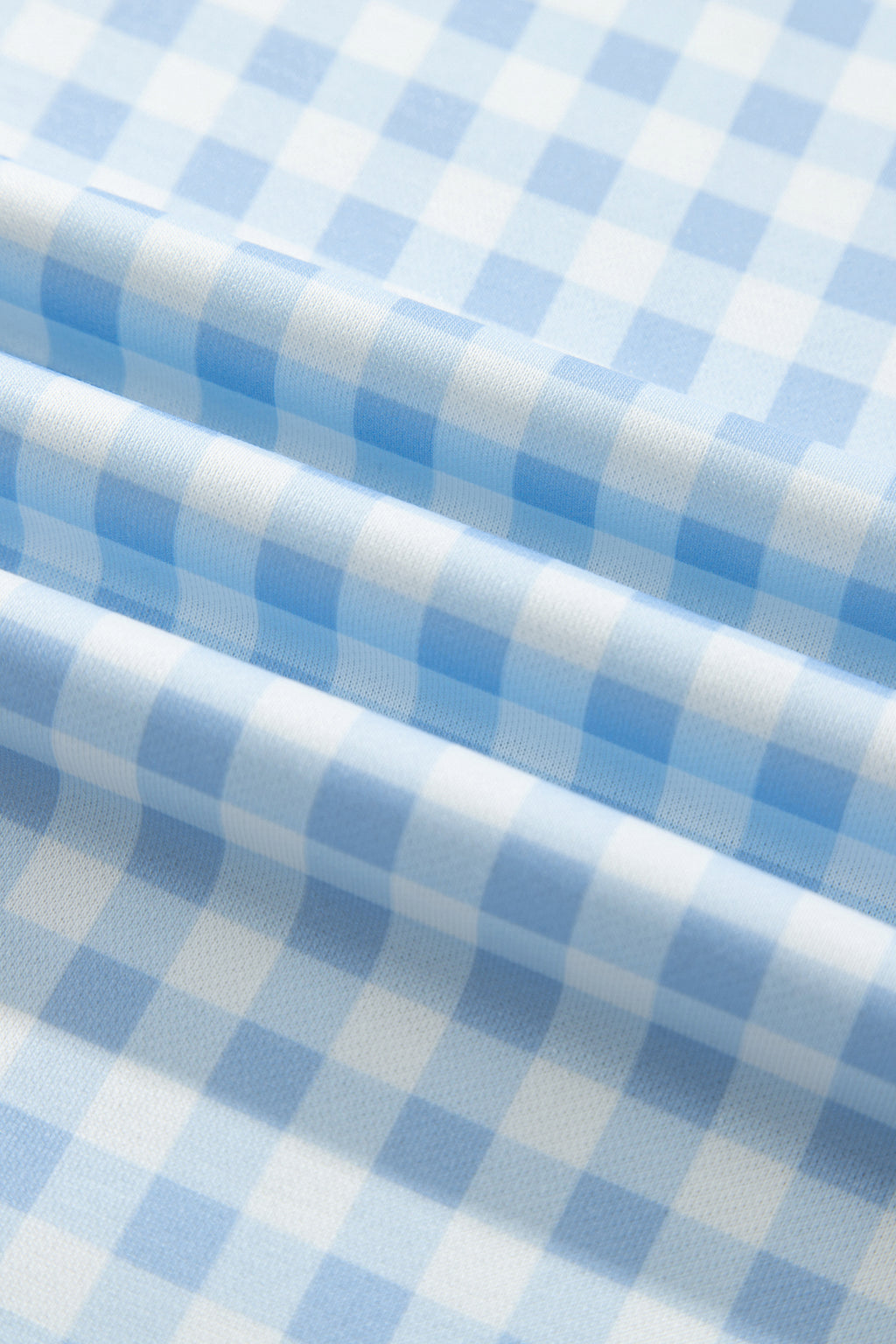Light Blue Casual Plus Size Plaid Sweatshirt