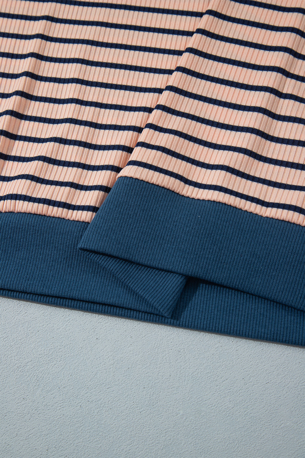 Pink Stripe Striped Colorblock V Neck Long Sleeve Plus Size Set