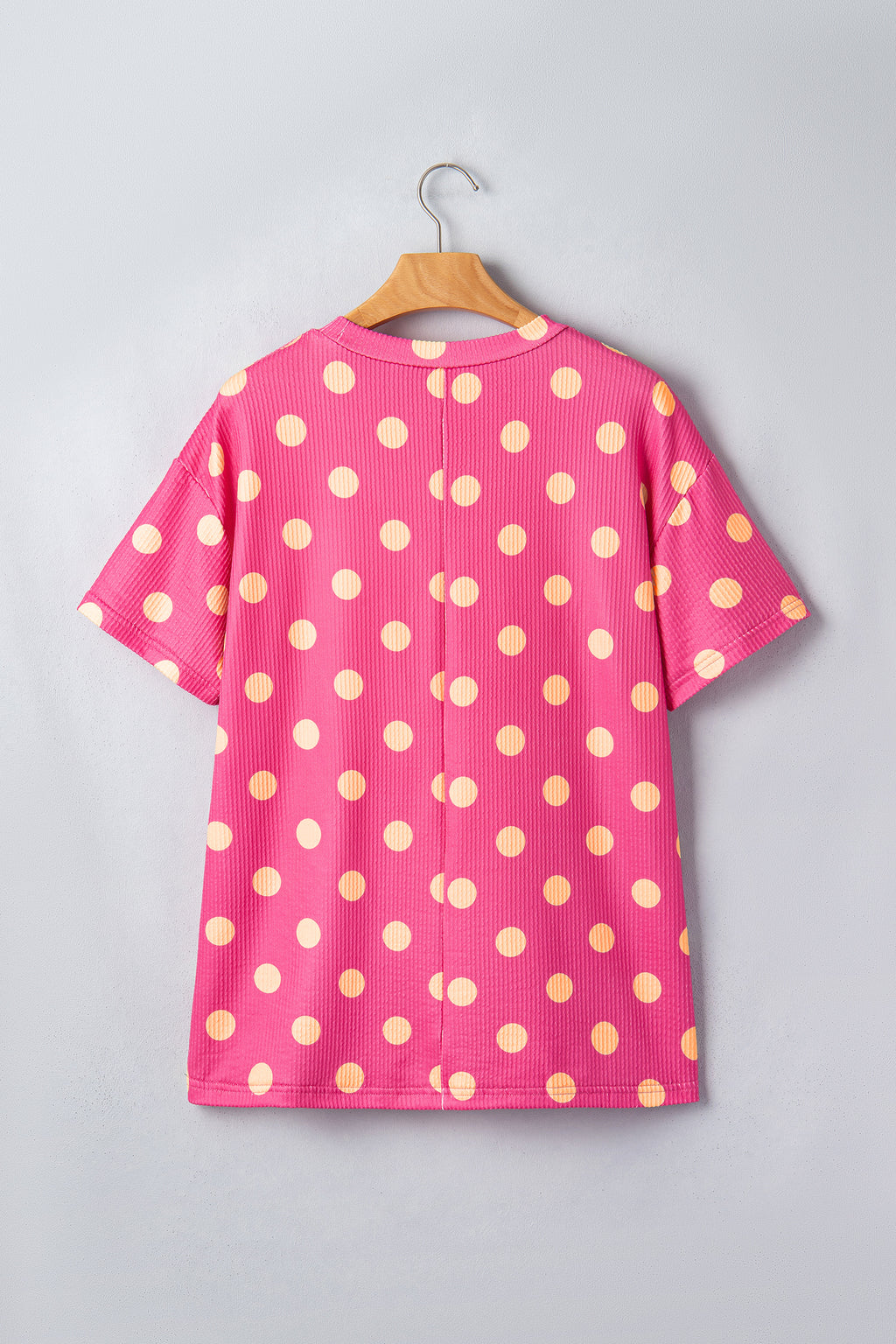 Sky Blue Polka Dot Patch Pocket Twisted Ribbed Top