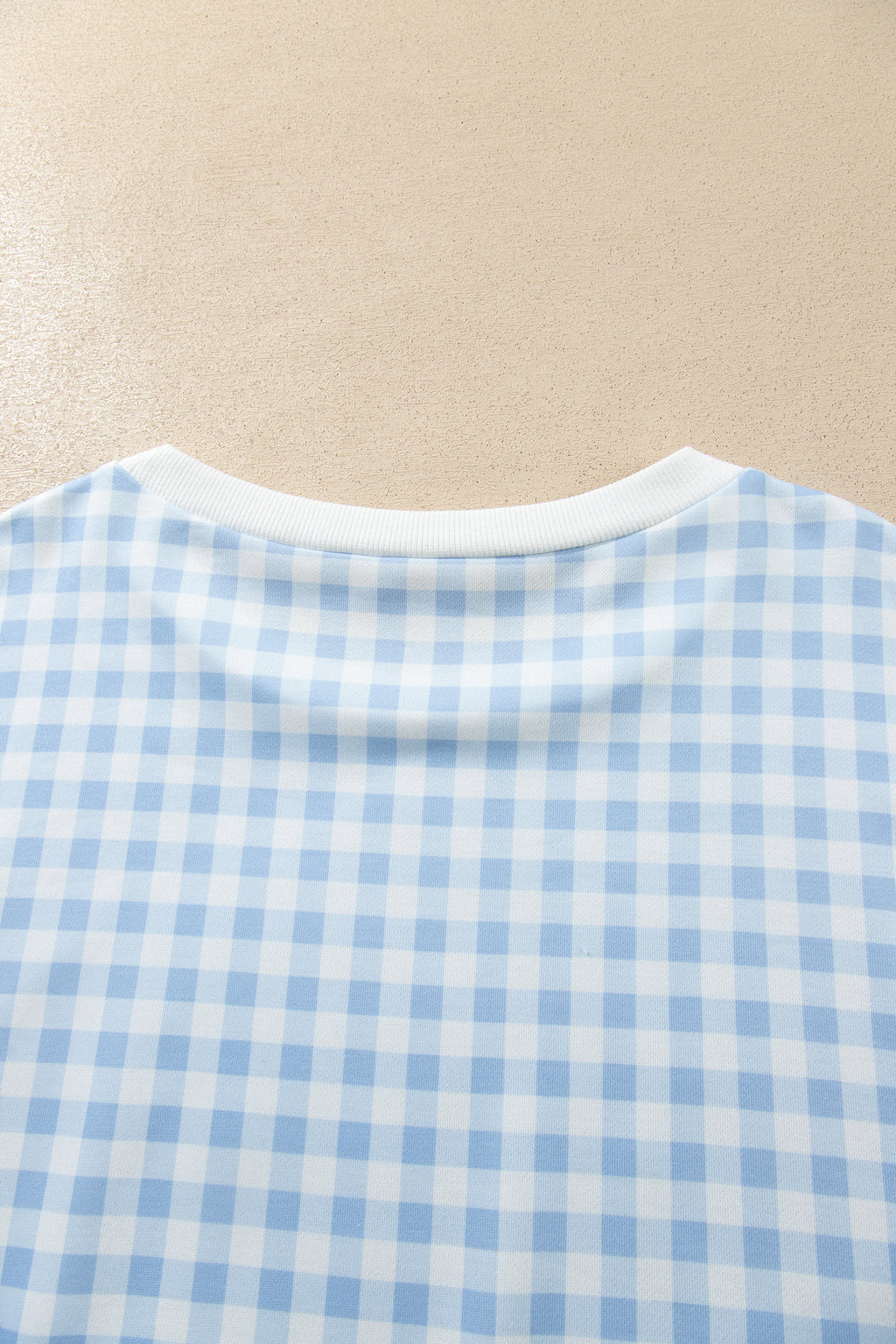 Light Blue Casual Plus Size Plaid Sweatshirt