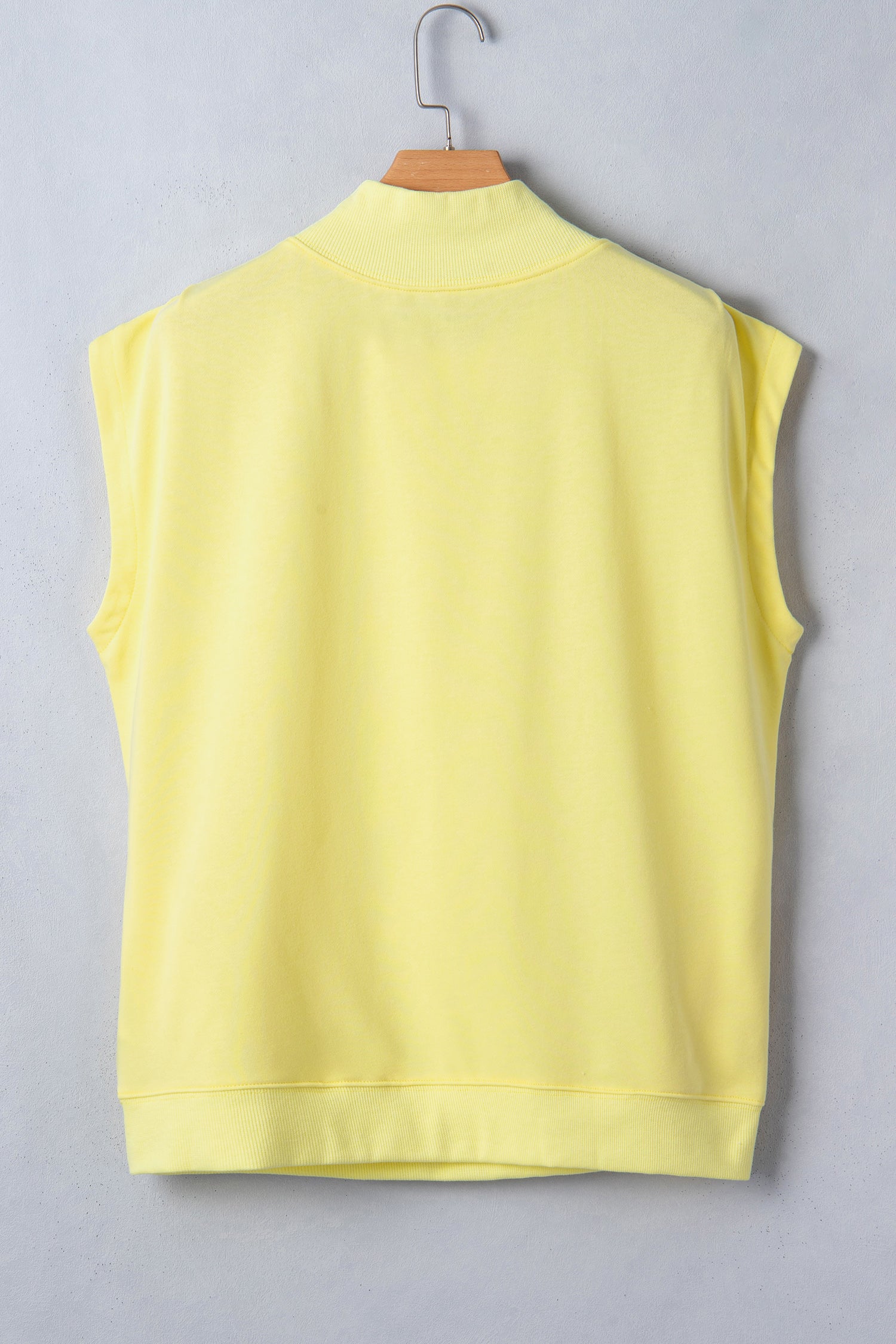 Myosotis Solid Color High Neck Cap Sleeve Loose Top