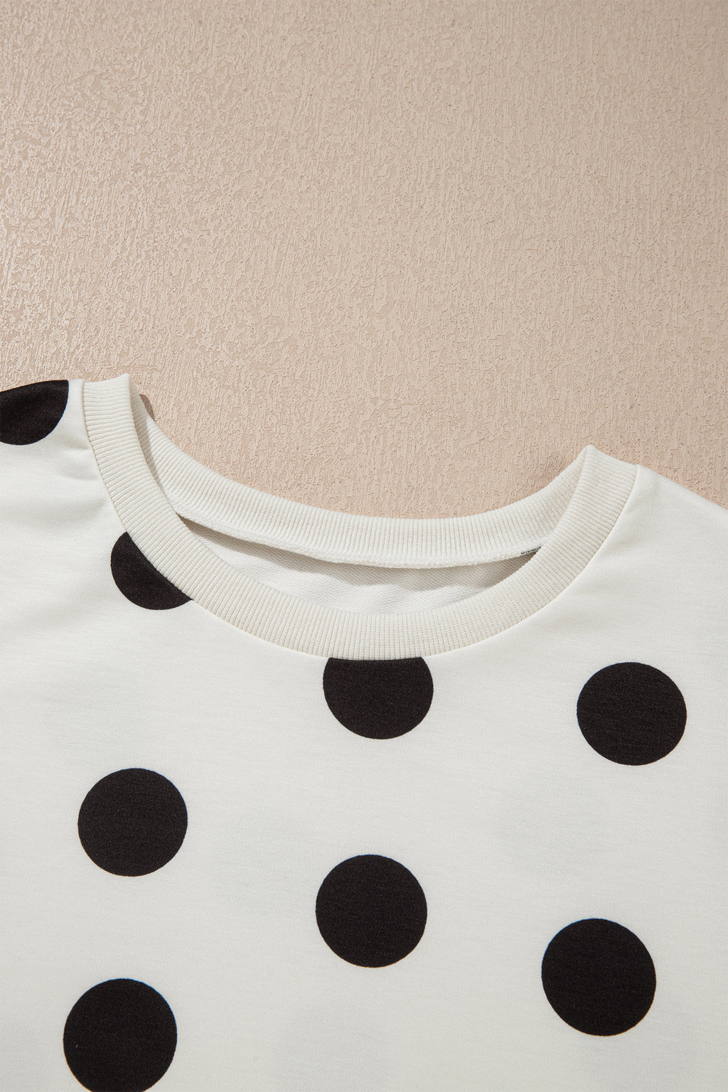 Sky Blue Polka Dot Print Loose Tee Drawstring Elastic Waist Short Set