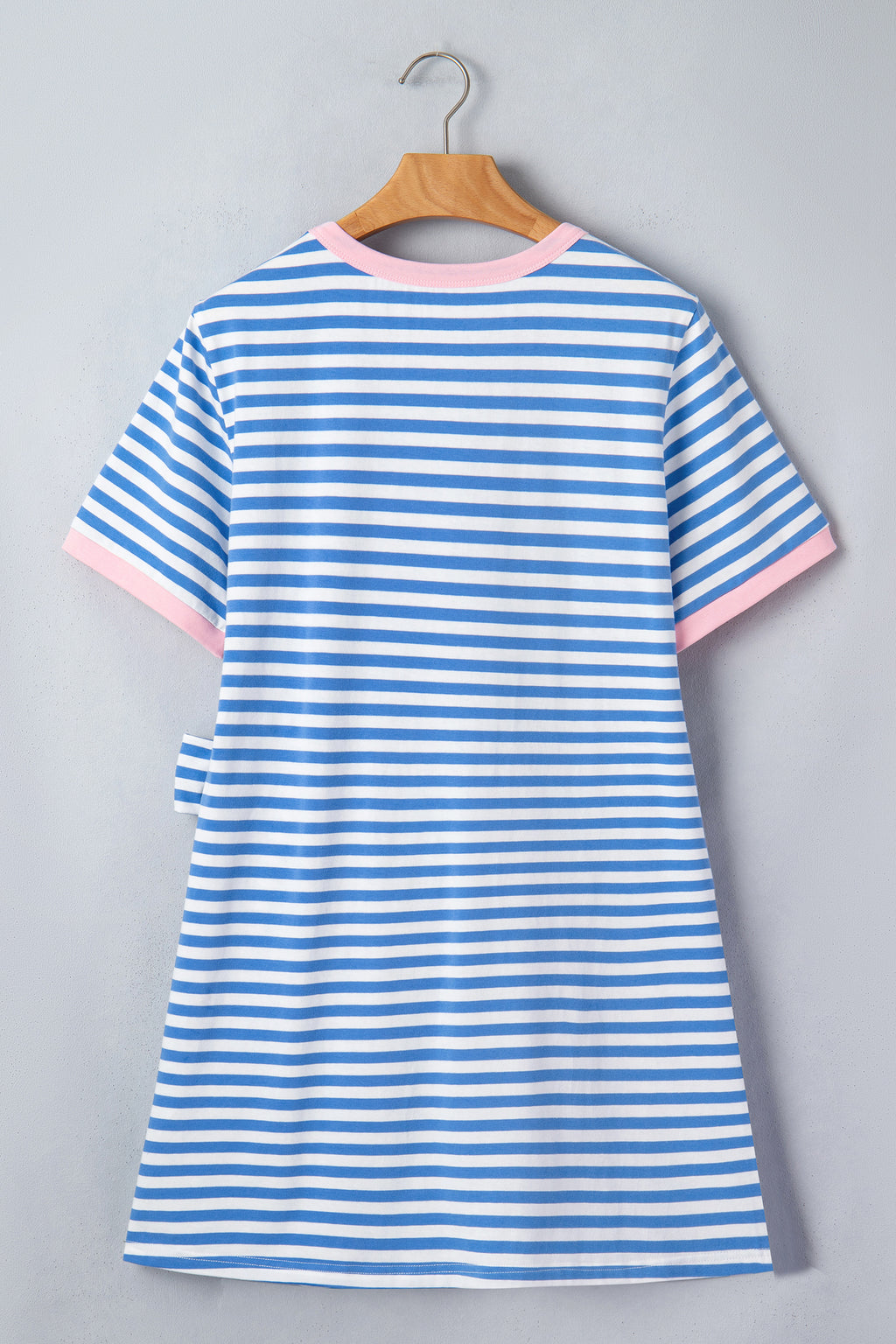 Red Nautical Tie Contrast Trim Round Neck T Shirt Mini Dress